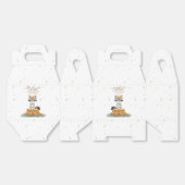 Boho Woodland Raccoon Baby Shower Floral Script フェイバーボックス (見開き)