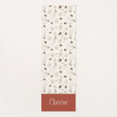Boho Woodland Winterberry Monogram ヨガマット (正面)