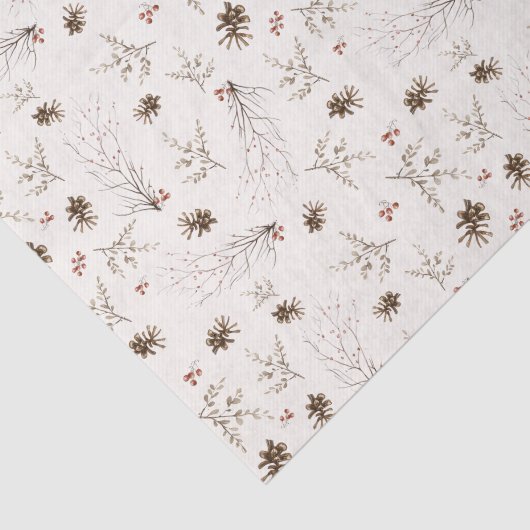 Boho Woodland Winterberry Pattern 薄葉紙 (詳細)