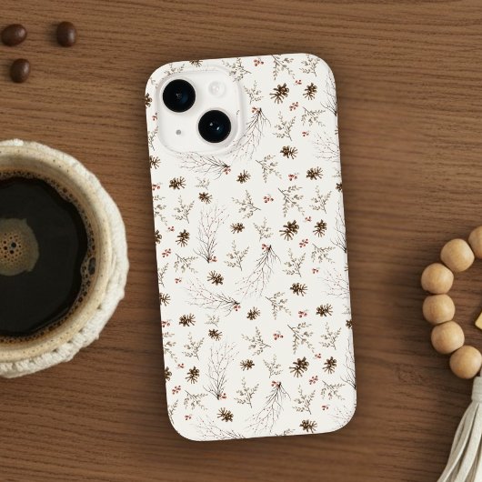 Boho Woodland Winterberry Pattern Case-Mate iPhoneケース