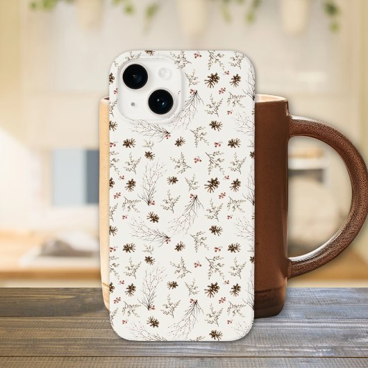 Boho Woodland Winterberry Pattern Case-Mate iPhoneケース