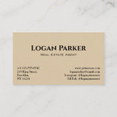Boho Woven Texture Real Estate Business Card 名刺 (裏面)