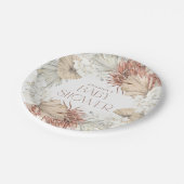 Boho Wreath Palm Leaves and Orchids Baby Shower ペーパープレート (アングル)