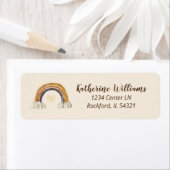 Boho Wstercolor Rainbow Baby Shower label ラベル (インサイチュ)