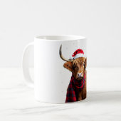 Boho Xmas Christmas Highland Cow T-Shirt コーヒーマグカップ (正面左)