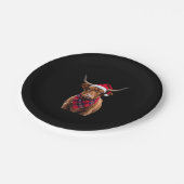 Boho Xmas Christmas Highland Cow T-Shirt ペーパープレート (アングル)