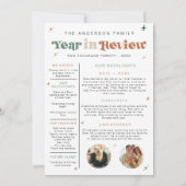 Boho Year In Review Card Familyニュースレターレトロ シーズンカード (裏面)