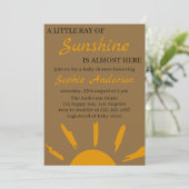Boho Yellow A Little Ray of Sunshine Baby Shower 招待状 (スタンド正面)