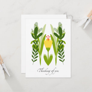 Boho Yellow Flower & Greenery 考える's of Youカード