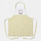 Boho Yellow Gingham Custom Mama Est. Year keepsake エプロン (正面)