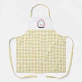 Boho Yellow Gingham Custom Mama Est. Year keepsake エプロン