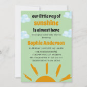 Boho Yellow Little Ray Of Sunshine Baby Shower 招待状 (正面)