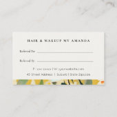 Boho Yellow Ochre絵を描フローラ友達を参照 名刺 (裏面)