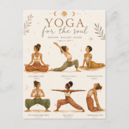 Boho Yoga Frauen Aquarell Design mit Yoga Posen  ポストカード