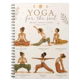 Boho Yoga Frauen Aquarell Design - Yogaposen ノートブック