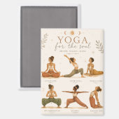 Boho Yoga Magnet mit Yoga Posen - Sanskrit- Frauen マグネット (正面/裏面)