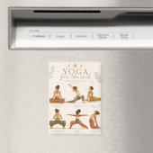 Boho Yoga Magnet mit Yoga Posen - Sanskrit- Frauen マグネット (インサイチュ (食洗機))