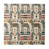 Boho Zebra Tribal Safari Pattern タイル (正面)