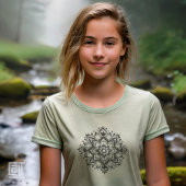 Boho Zen Mandala Intricate Floral Sacred Geometry  トライブレンドＴシャツ