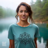 Boho Zen Mandala Intricate Floral Sacred Geometry  トライブレンドＴシャツ