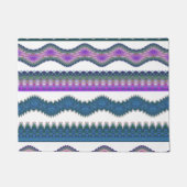 Boho Zigzag Welcome Doormat  ドアマット (正面)
