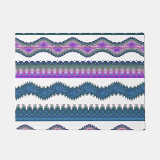 Boho Zigzag Welcome Doormat  ドアマット (正面)