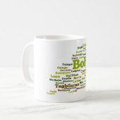 Bohol Geographic Wordcloud Mug コーヒーマグカップ (正面左)