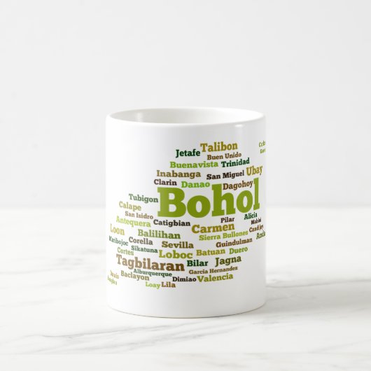 Bohol Geographic Wordcloud Mug コーヒーマグカップ (中央)