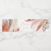 bohoPampas草ベビーシャワー ペットボトルラベル (シングルラベル)