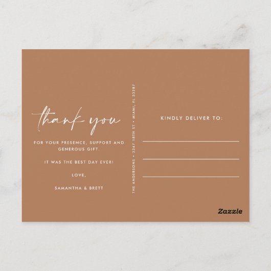 Boho's結婚写真コラージュありがとうはがき ポストカード (裏面)