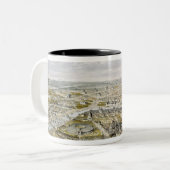 Bois deブローニュからのパリの眺め ツートーンマグカップ (正面左)