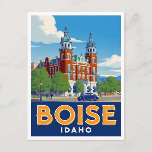 Boise Idaho Historic Building Vintage Art ポストカード (正面)