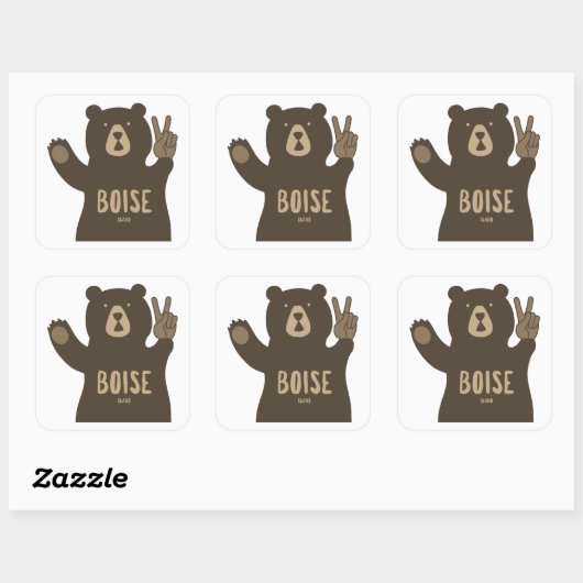 Boise Idaho Peace Bear スクエアシール (シート)