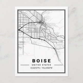 Boise Idaho USAトラベルシティマップポスター ポストカード