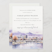 Boise, Idaho Watercolor Landscape Bridal Shower 招待状 (正面/裏面)