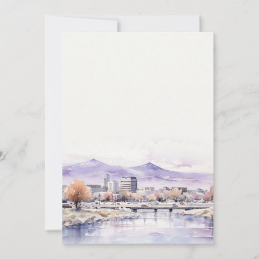 Boise, Idaho Watercolor Landscape Couples Shower 招待状 (裏面)