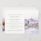 Boise, Idaho Watercolor Landscape Rehearsal Dinner 招待状 (正面/裏面)