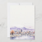 Boise, Idaho Watercolor Landscape Wedding セーブザデート (裏面)
