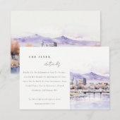 Boise, Idaho Watercolor Landscape Wedding Detail エンクロージャーカード (正面/裏面)