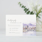 Boise, Idaho Watercolor Landscape Wedding Detail 出欠カード (スタンド正面)