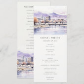Boise, Idaho Watercolor Landscape Wedding Program 招待状 (正面/裏面)