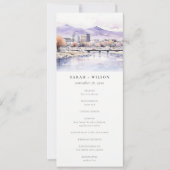 Boise, Idaho Watercolor Landscape Wedding Program 招待状 (正面)