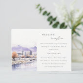 Boise Idaho Watercolor Landscape Wedding Reception エンクロージャーカード (スタンド正面)