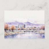 Boise Idaho Watercolor Landscape Wedding Reception エンクロージャーカード (裏面)