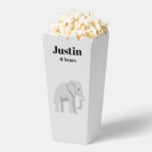 Boîte à popcorn personnalisée éléphant anniverssai フェイバーボックス (はじけた状態)