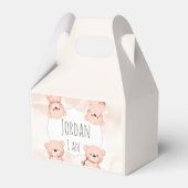 Boite cadeau Baby shower Teddy bear ours フェイバーボックス (正面サイド)