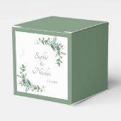 Boites cadeaux invités Vert Sauge eucalyptus フェイバーボックス (正面サイド)