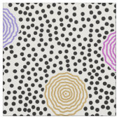 BOJANGLESのレトロの点: 白で多色刷り ファブリック (クローズアップ)