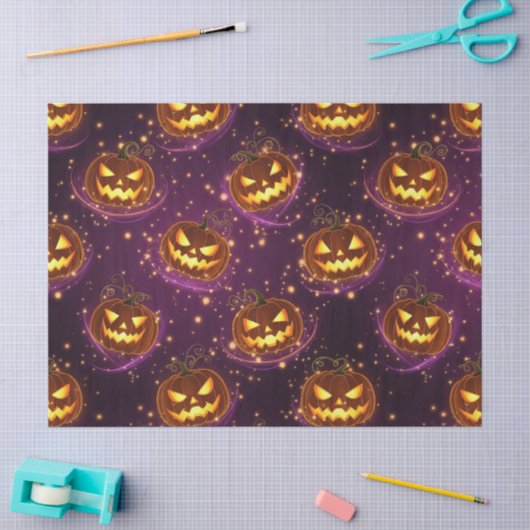 Bokeh Halloween | Glowing Jack-O’ Lantern (2) 薄葉紙 (クラフト)