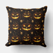 Bokeh Halloween | Glowing Jack-O’ Lantern (3) クッション (正面)